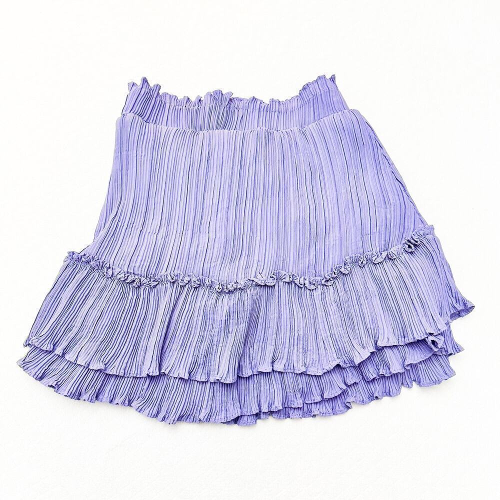 Robertson + Rodeo Purple Ruffled Pleated Pencil Skirt Size M - Picture 4 of 5
